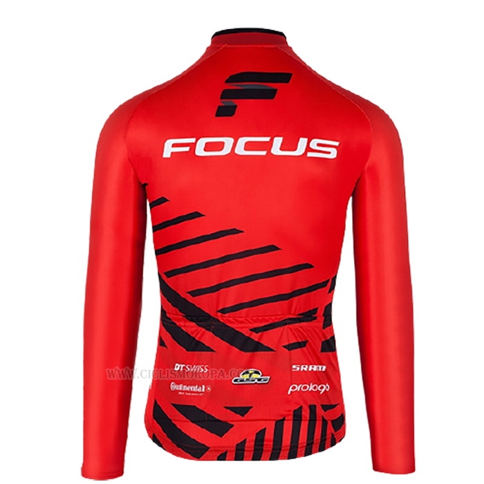 2017 Ropa Ciclismo Focus XC Ml Profundo Rojo Mangas Largas y Culotte Lunga